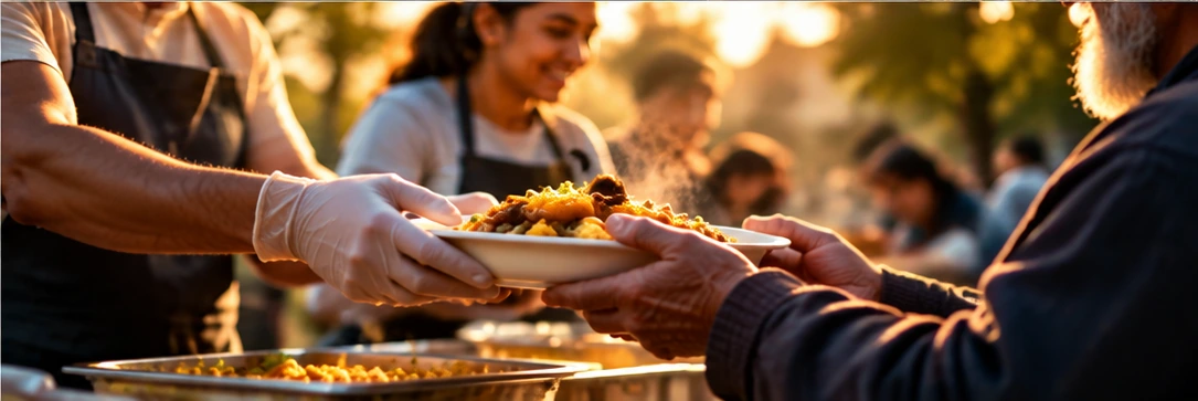 Personas compartiendo alimentos